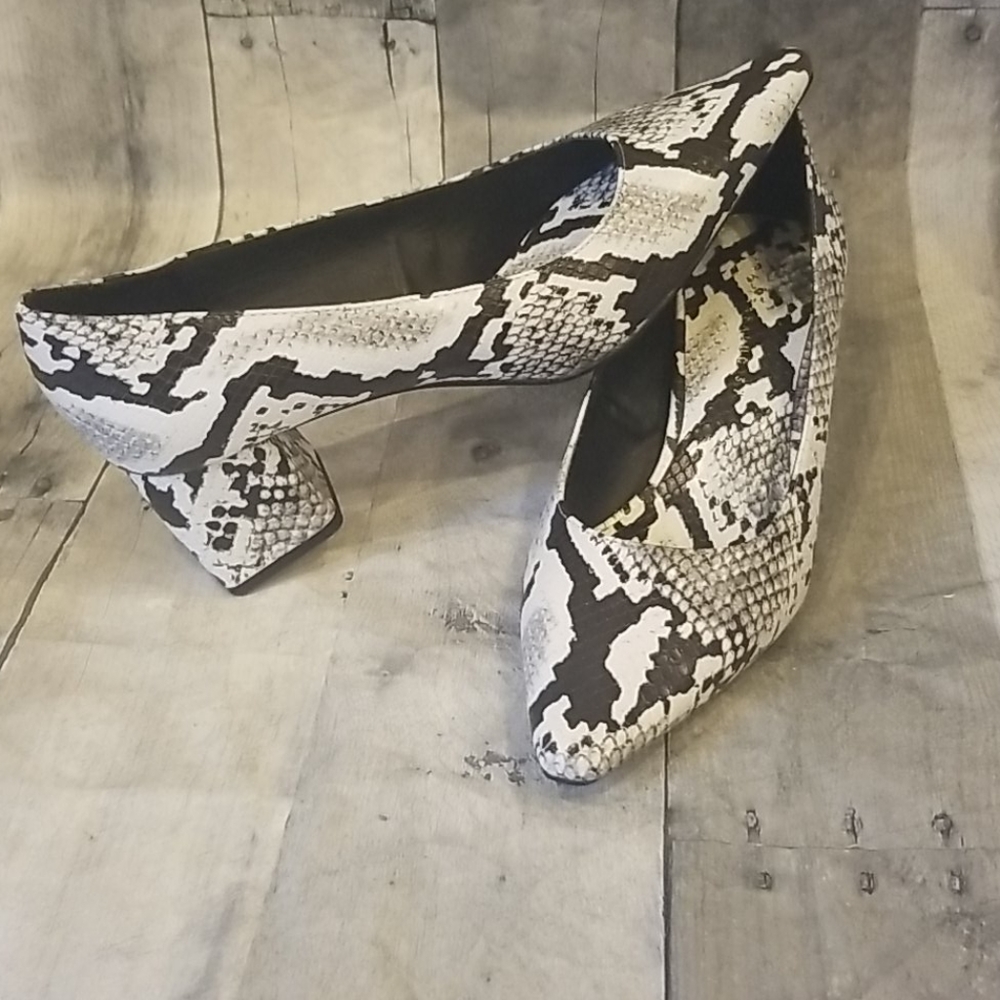 Zara Trafaluc Python Snakeskin Block Heels - image 3